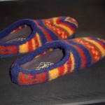 Slippers made from felted knitting